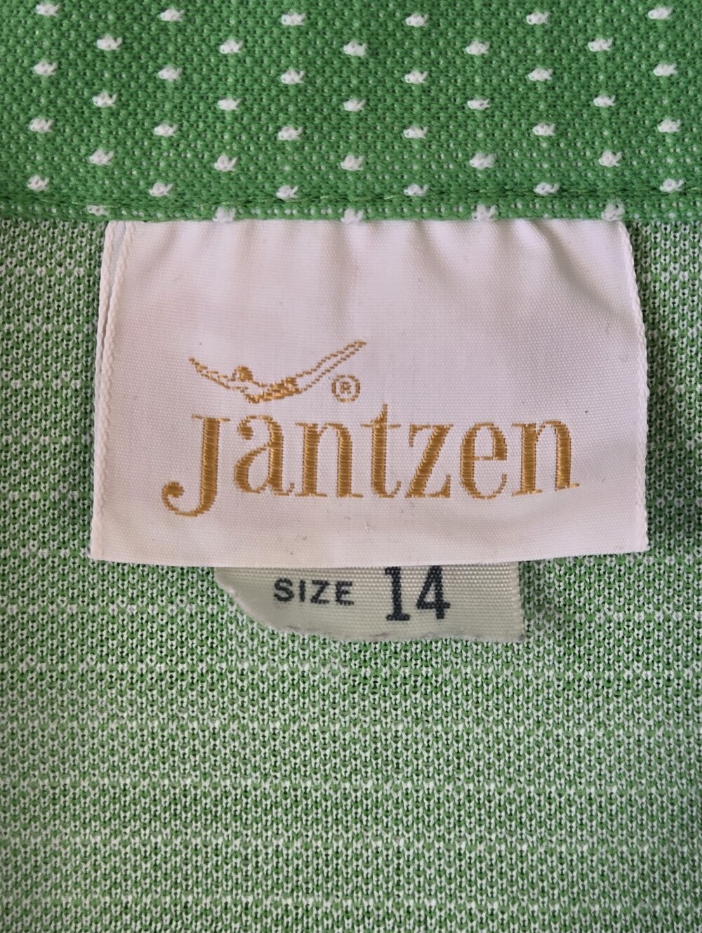 Vintage 70s Jantzen Green Mod Geometric 2 Piece Leisure Suit Size 14 - Picture 2 of 16
